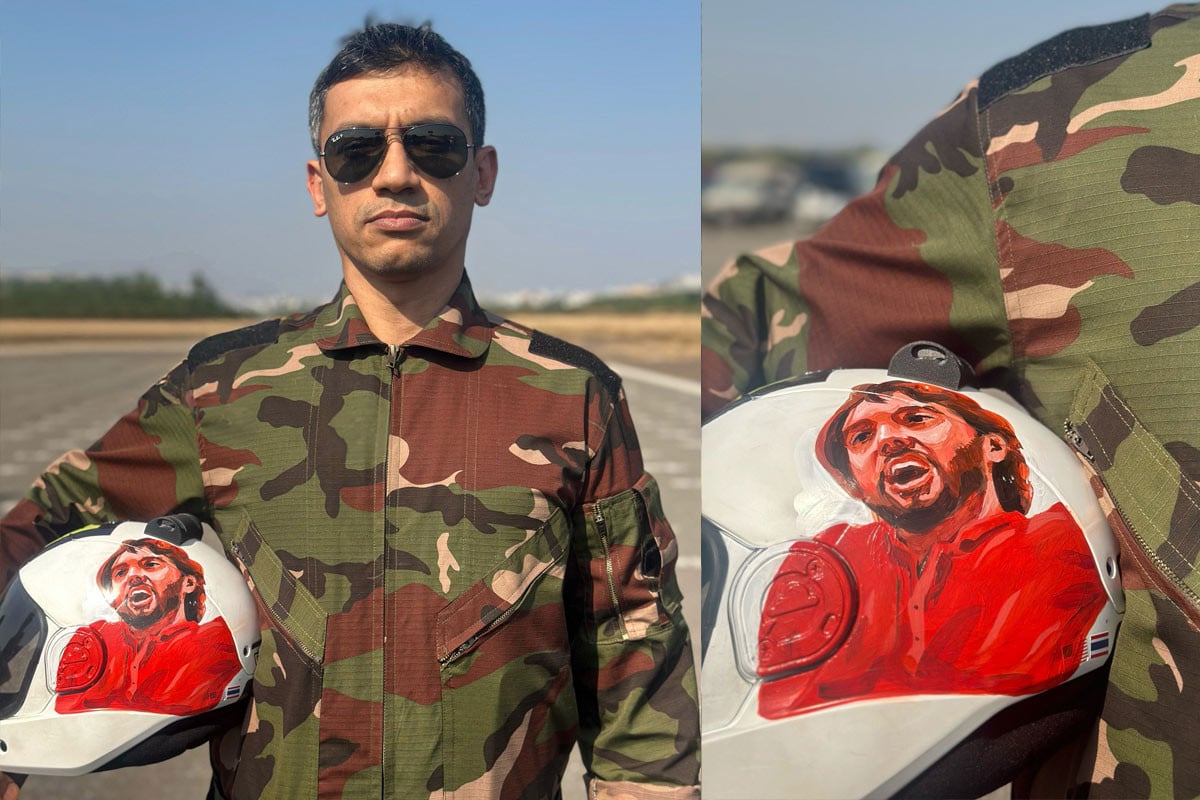 ওসমান হাদির ছবি আঁকা হেলমেট পরে জাম্প করবেন বিডার আশিক