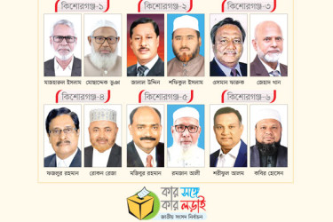 কিশোরগঞ্জের ছয়টি আসনেই ত্রিমুখী ভোটযুদ্ধের পূর্বাভাস