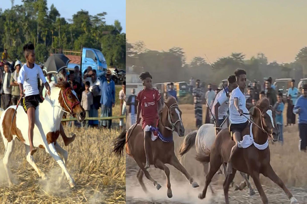বিশ্বনাথে ঐতিহ্যবাহী ঘোড়দৌড় প্রতিযোগিতা অনুষ্ঠিত