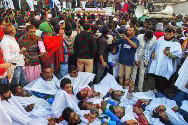 কিশোরগঞ্জ-৫ আসনে বিএনপির প্রার্থী পরিবর্তনের প্রতিবাদে বিক্ষোভ সমাবেশ