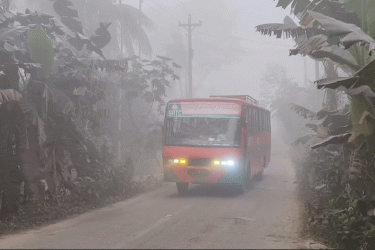 শীত ও কুয়াশায় বিপর্যস্ত ঝালকাঠির জনজীবন