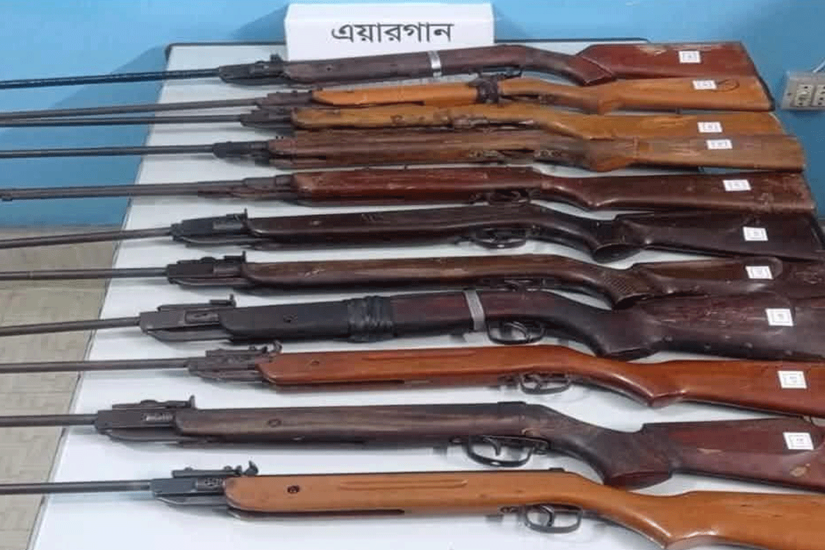 শ্রীমঙ্গলে ১১টি এয়ারগান উদ্ধার