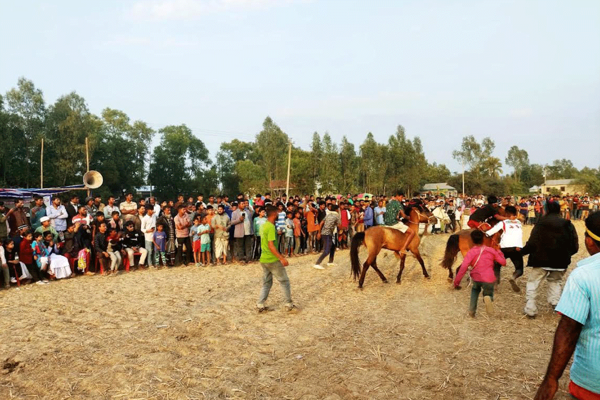 উৎসবমুখর পরিবেশে গ্রামীণ ঘোড়দৌড়, বিজয় ছিনিয়ে নিল ‘বাংলার তাজ’