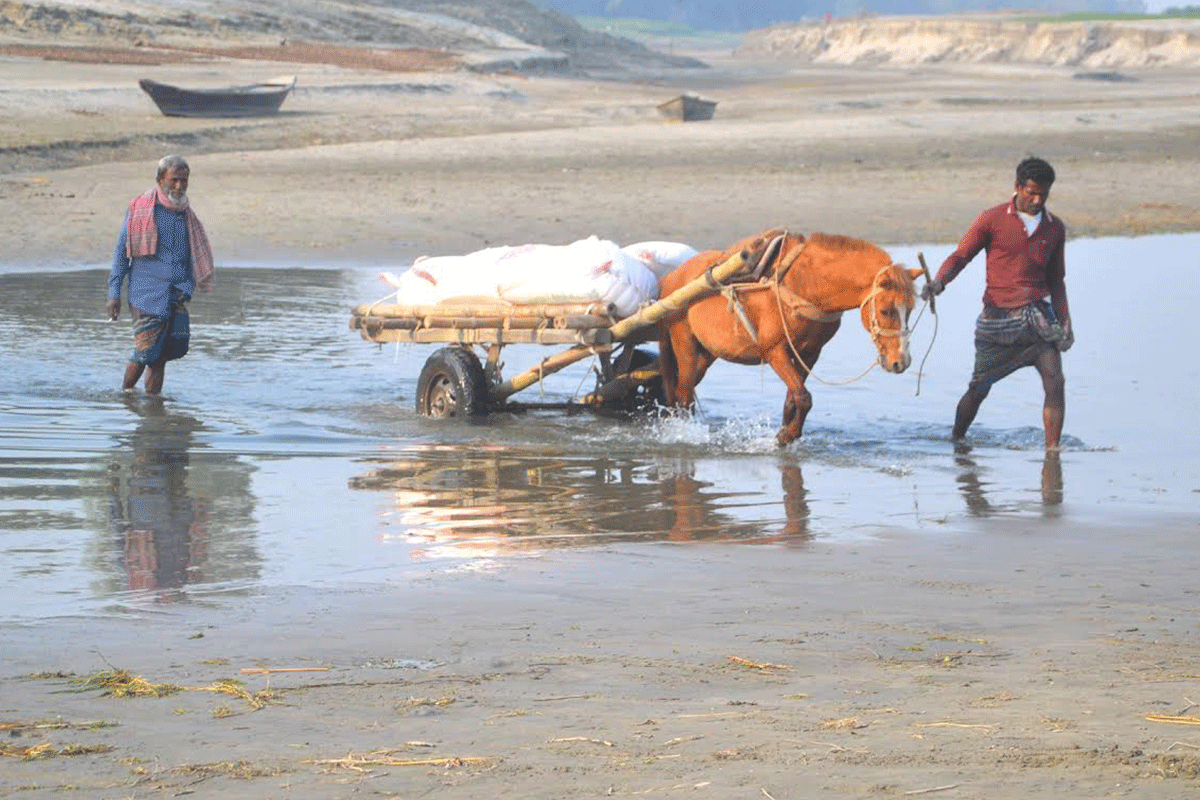 বগুড়ায় নাব্যতা সংকটে যমুনা, শুকিয়ে গেছে বাঙালি নদী