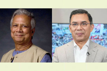 প্রধান উপদেষ্টাকে বিএনপি চেয়ারম‍্যান ও তার পরিবারের ফুলেল শুভেচ্ছা