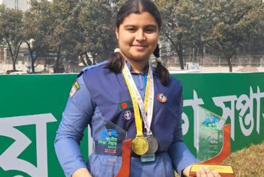 জাতীয় শিক্ষা সপ্তাহে গোল্ড মেডেল অর্জন বগুড়ার সৌমিকার