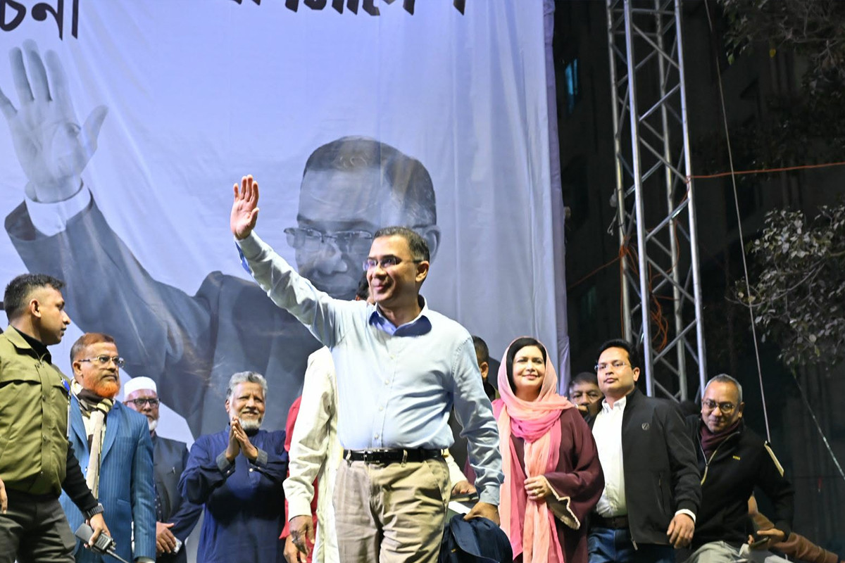 নিজ নির্বাচনি এলাকা ঢাকা-১৭ আসনের জনসভায় তারেক রহমান