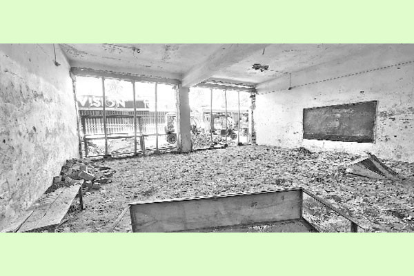 পরিত্যক্ত দেখিয়ে ক্লাসরুম ভেঙে দোকান নির্মাণ