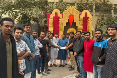 সরস্বতী পূজা উপলক্ষে ৪০ মণ্ডপে জবি ছাত্রদলের উপহার প্রদান