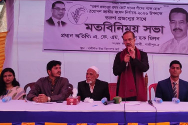 কালীগঞ্জে তরুণ ভোটারদের সঙ্গে বিএনপি প্রার্থী মিলনের মতবিনিময়