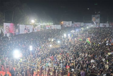 গাজীপুরে তারেক রহমানের সমাবেশে নেতাকর্মীদের ঢল