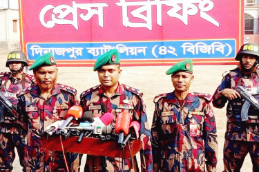 নির্বাচনী নিরাপত্তায় দিনাজপুরে ৩৭ প্লাটুন বিজিবি মোতায়েন