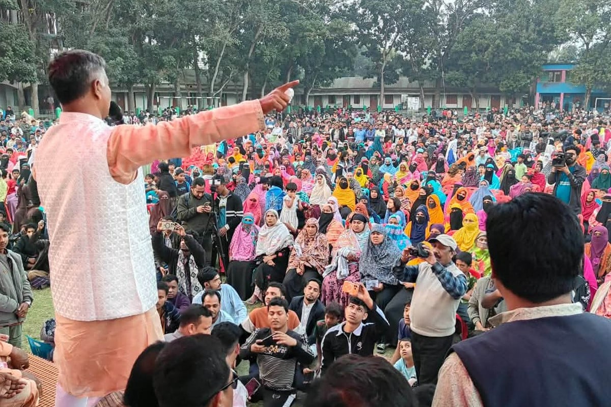 বেলকুচিতে বিএনপি প্রার্থী আলিমের নির্বাচনী জনসমাবেশ