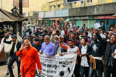সিলেট-৩ আসনে স্বতন্ত্র প্রার্থী রাজা চৌধুরীর গণসংযোগ