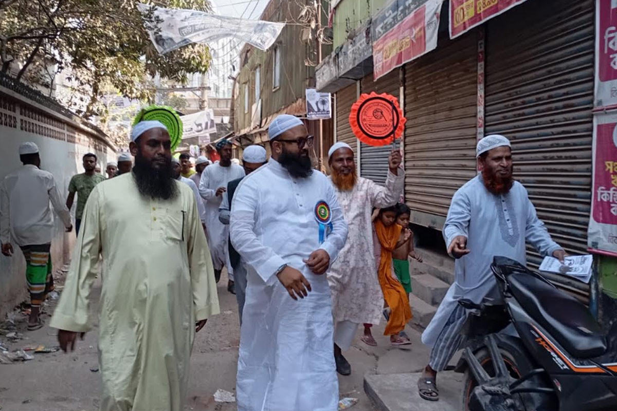 নারায়ণগঞ্জে হাতপাখার গণসংযোগ