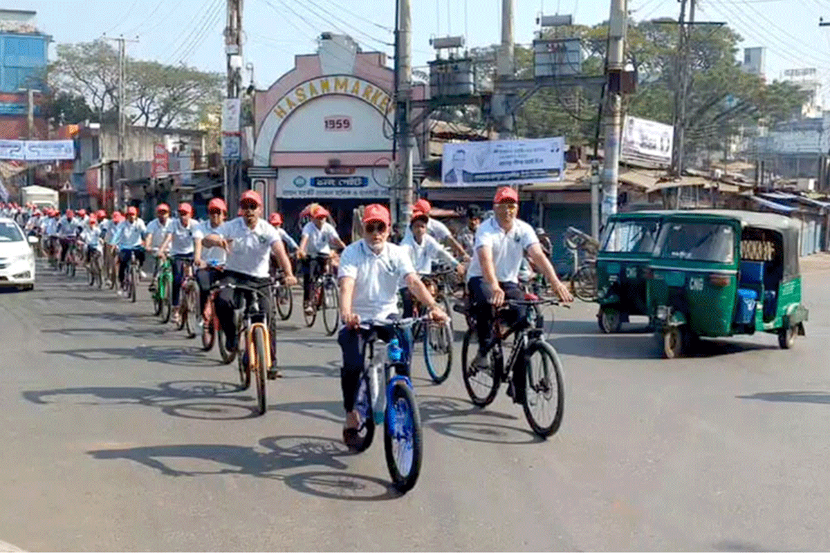সিলেটে ধানের শীষের পক্ষে সাইকেল র‌্যালি