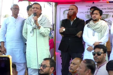 কমলনগরে বিএনপি প্রার্থী নিজানের নির্বাচনি পথসভা