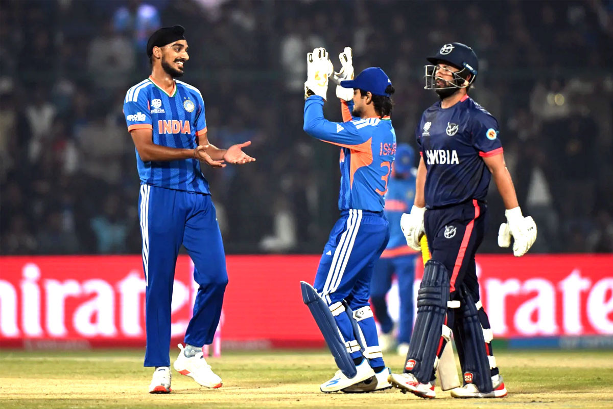 নামিবিয়াকে বড় ব্যবধানে হারিয়ে শীর্ষে ভারত