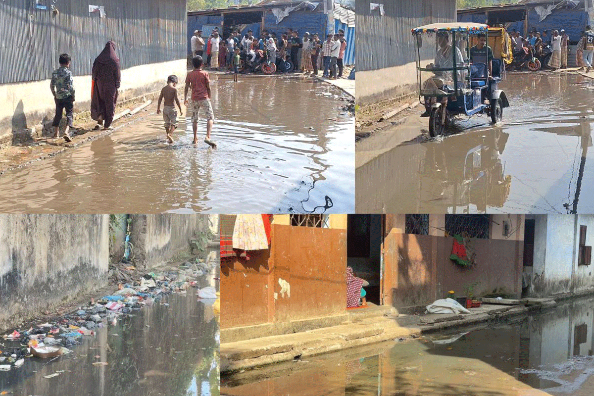 নোংরা পানি আর দুর্গন্ধে অতিষ্ট পৌরসভার বাসিন্দারা