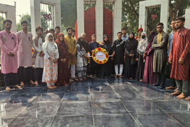 মাতৃভাষা দিবসে নীলফামারী কলেজ শহীদ মিনারে বসুন্ধরা শুভসংঘের শ্রদ্ধাঞ্জলি