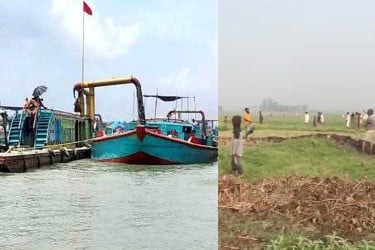 নদীর বালু তোলার প্রতিবাদ করায় গ্রামবাসীর ওপর হামলা-গুলি