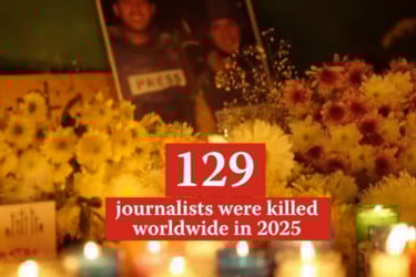 এক বছরে নিহত ১২৯ সাংবাদিক, সবচেয়ে বেশি হত্যা করেছে ইসরায়েল