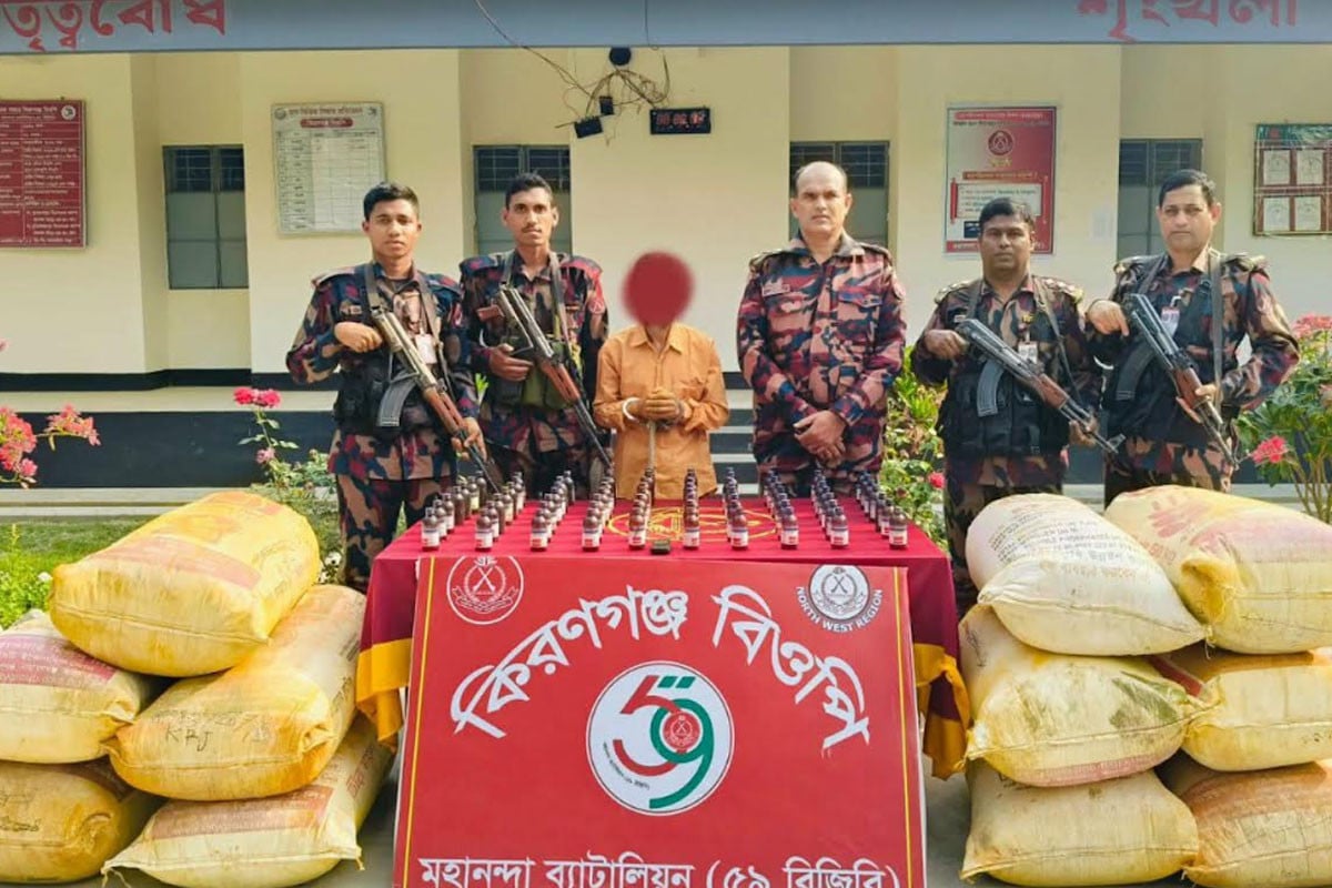 হলুদ-মরিচের বস্তায় মাদক পাচার, আটক ১