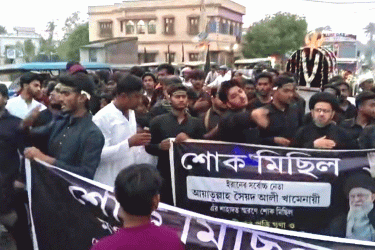 খামেনির মৃত্যুতে পশ্চিমবঙ্গের বীরভূমে শোকযাত্রা