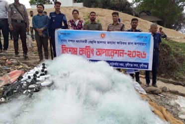 মুন্সীগঞ্জে অবৈধ কারেন্ট জাল জব্দ