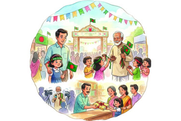 বইমেলার পতাকা দাদু