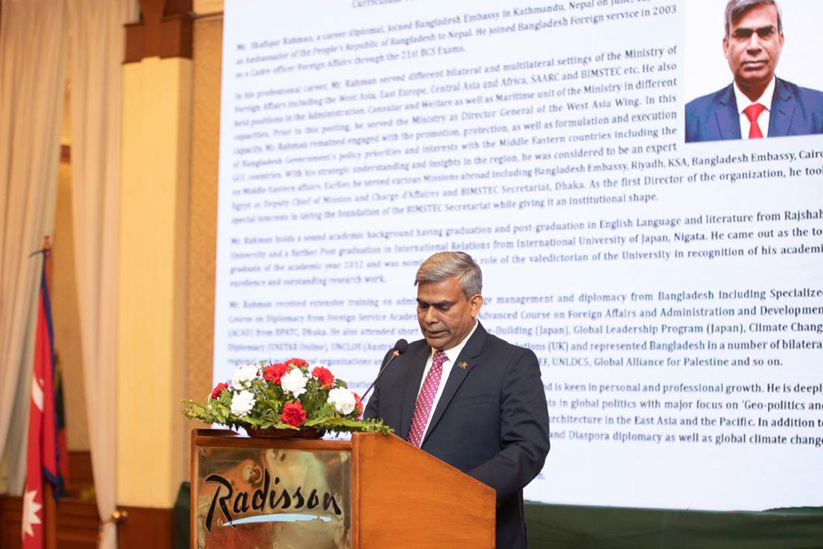 কাঠমান্ডুতে স্বাধীনতা ও জাতীয় দিবস উপলক্ষে সংবর্ধনা