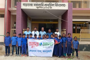 হাম প্রতিরোধে ক্ষেতলালে বসুন্ধরা শুভসংঘের সচেতনতামূলক প্রচারণা