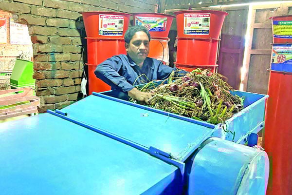 ঘণ্টায় গাছ থেকে কাটা যায় ৫০ মণ পিঁয়াজ