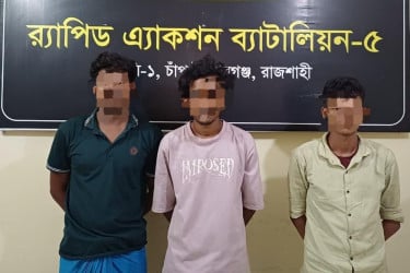 চাঁপাইনবাবগঞ্জে সাড়ে ৪৯ কেজি গাঁজাসহ আটক তিন