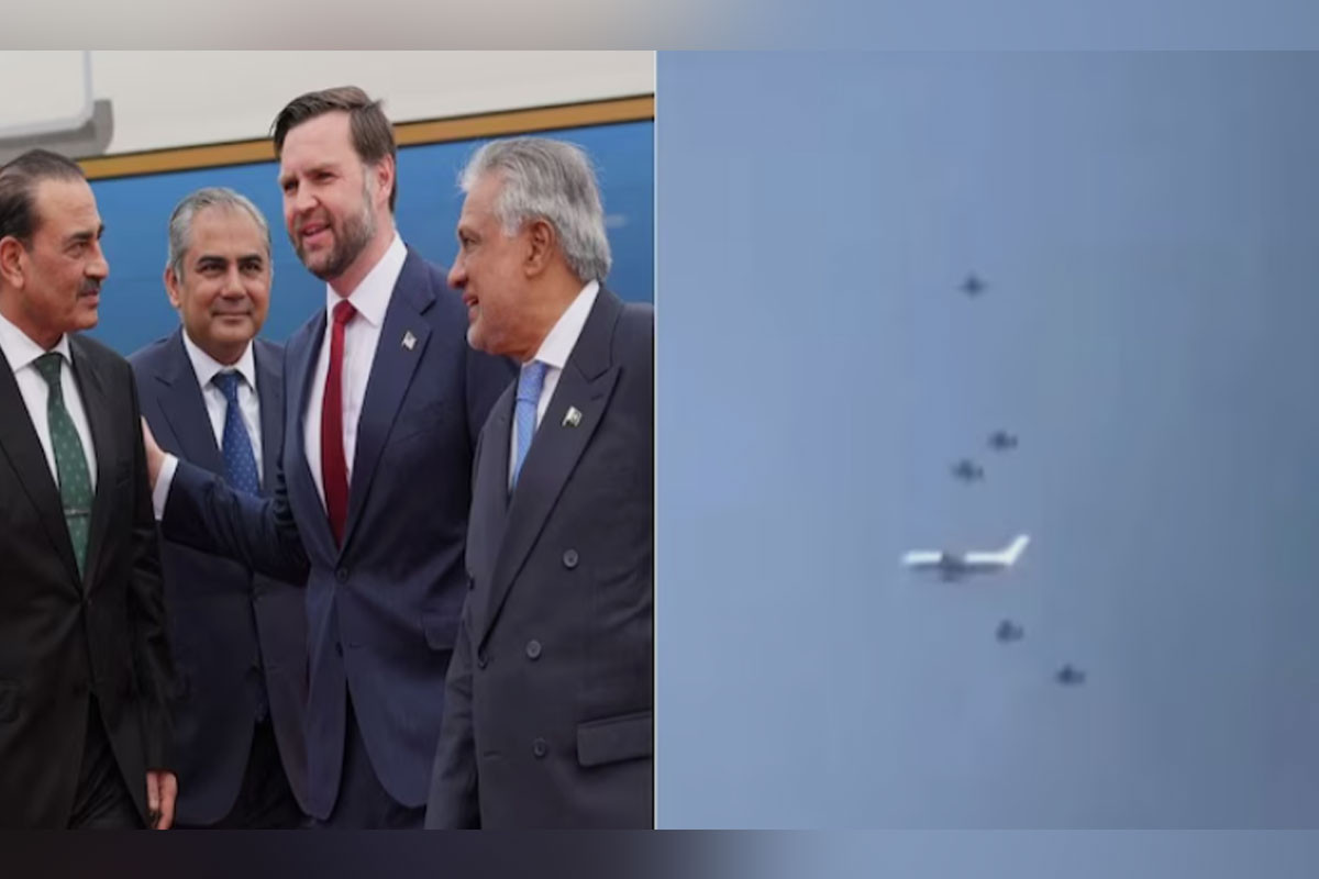 যুদ্ধবিমান দিয়ে জেডি ভ্যান্সের বিমান পাহারা দিয়ে নেওয়ার দৃশ্য প্রকাশ
