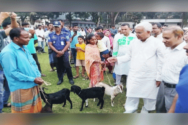ঘোড়াঘাটে ক্ষুদ্র-নৃগোষ্ঠীর মাঝে গবাদিপশু ও অনুদান বিতরণ উদ্বোধন