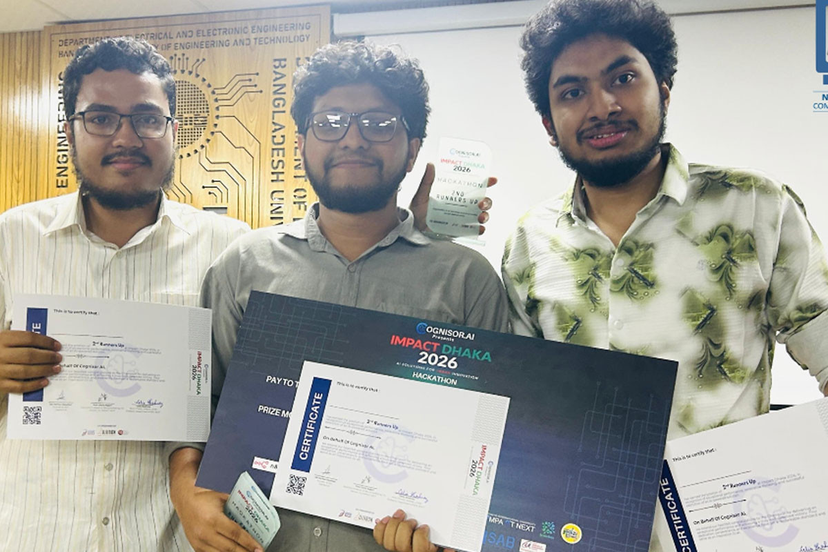 আন্তর্জাতিক এআই হ্যাকাথনে ‘ড্রিমস অব এক্স’ দল দ্বিতীয় রানার-আপ
