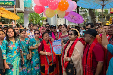 খাগড়াছড়িতে মারমা সম্প্রদায়ের বর্ণাঢ্য শোভাযাত্রা