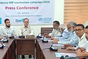হবিগঞ্জে ৩ লাখ ২৬ হাজার শিশুকে দেওয়া হবে হামের টিকা