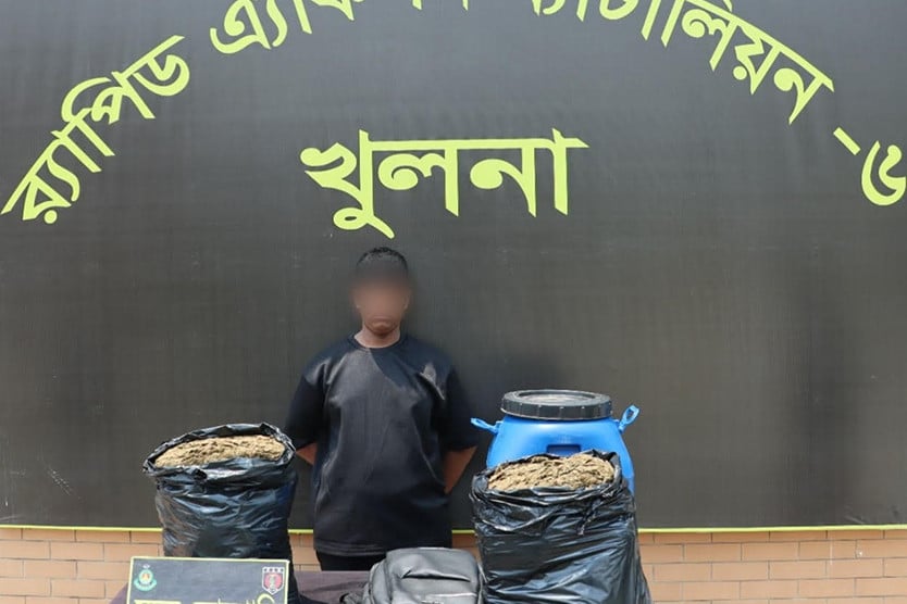 ১৩ কেজি গাঁজাসহ মাদক কারবারি গ্রেফতার