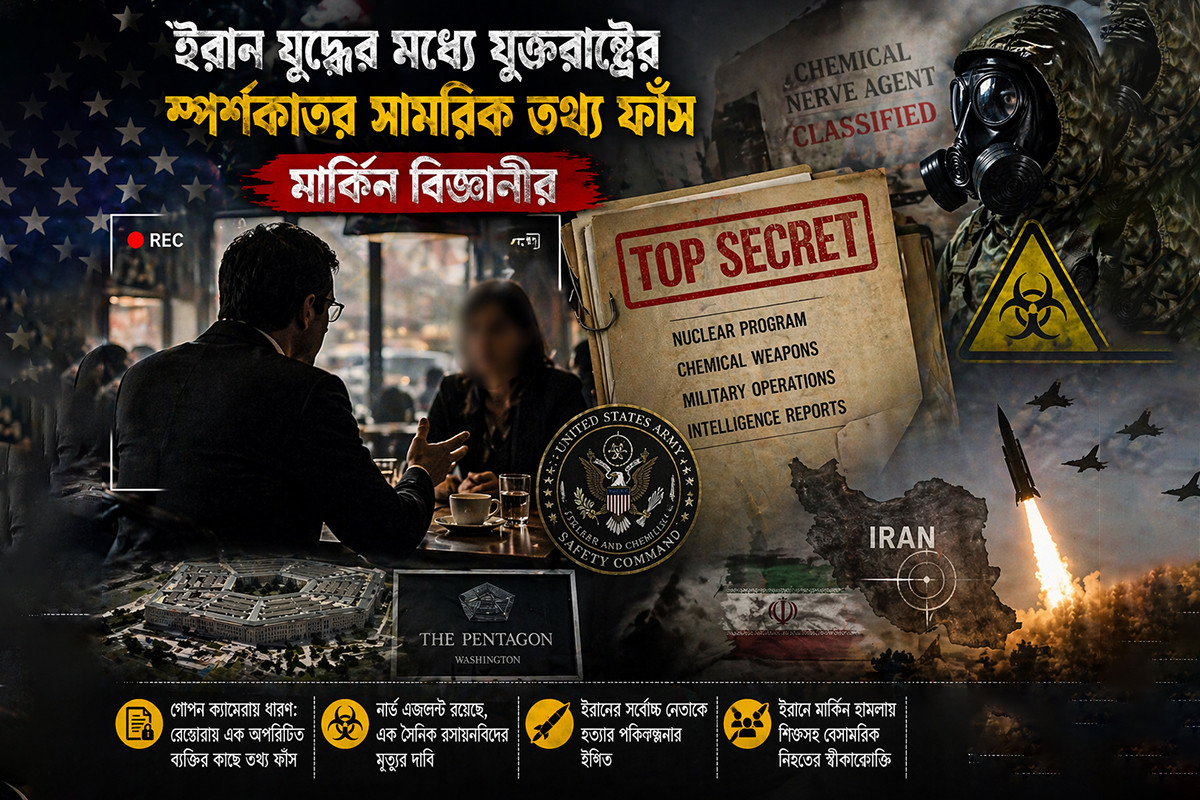 ইরান যুদ্ধের মধ্যেই যুক্তরাষ্ট্রের স্পর্শকাতর সামরিক তথ্য ফাঁস মার্কিন বিজ্ঞানীর, অতঃপর...