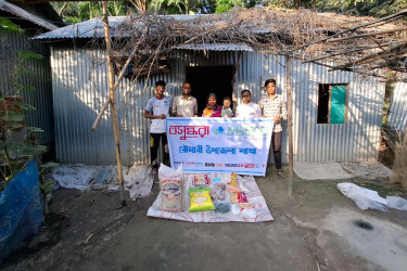 রৌমারীতে অসহায় পরিবারের পাশে বসুন্ধরা শুভসংঘ