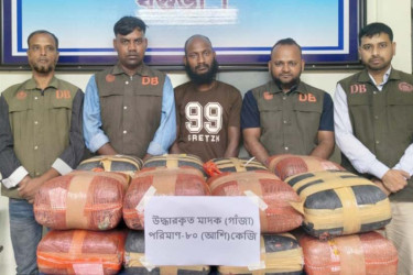 বগুড়ায় ৮০ কেজি গাঁজাসহ গ্রেফতার ১