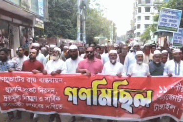 টাঙ্গাইলে ১১ দলের গণমিছিল, গণভোটের রায় বাস্তবায়নের দাবি