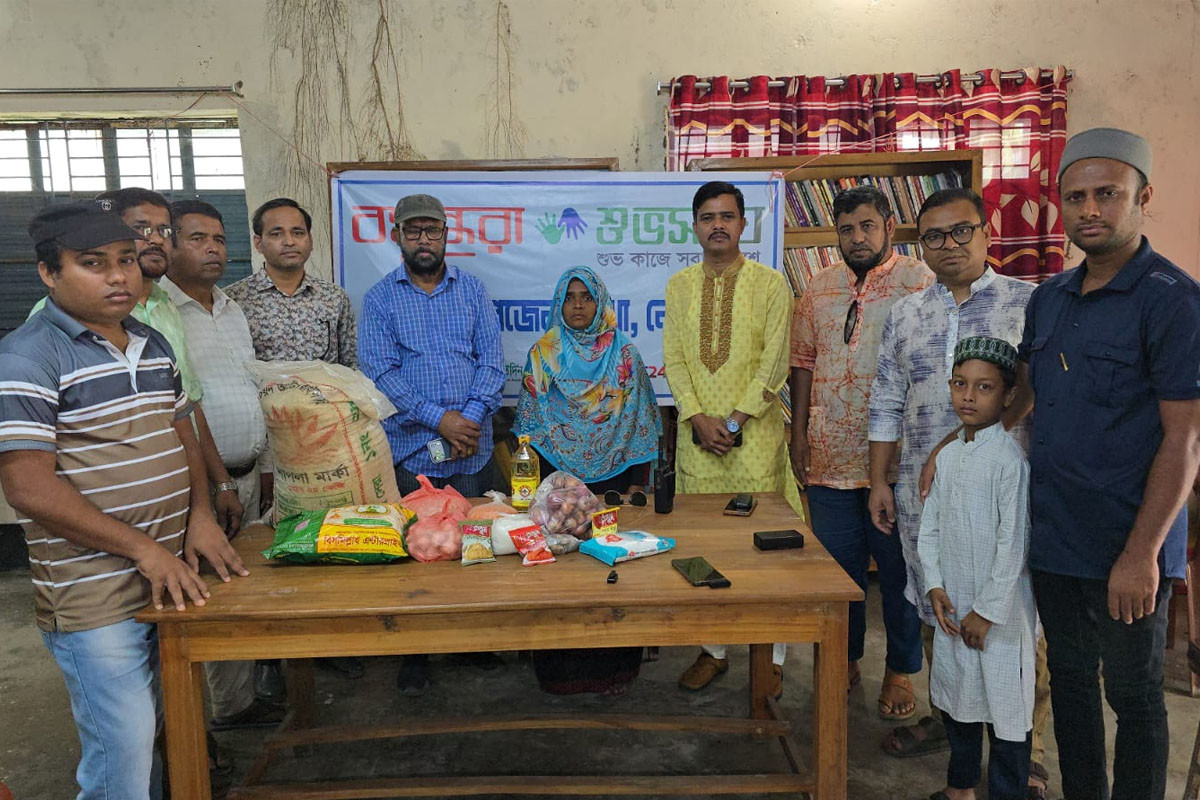 বারহাট্টায় অসহায় সাবিনাকে এক মাসের খাদ্য সহায়তা দিল বসুন্ধরা শুভসংঘ