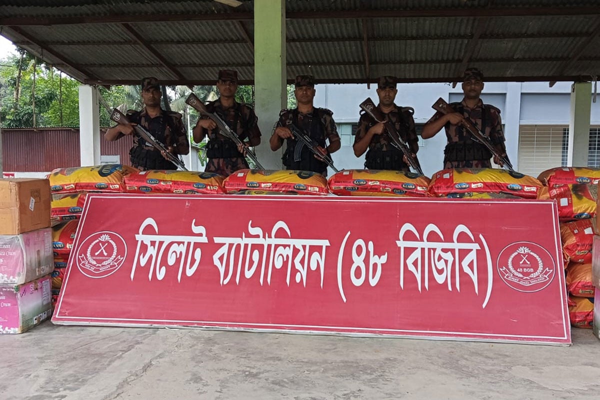 সিলেট সীমান্তে বিপুল পরিমাণ ভারতীয় পণ্যের চালান জব্দ