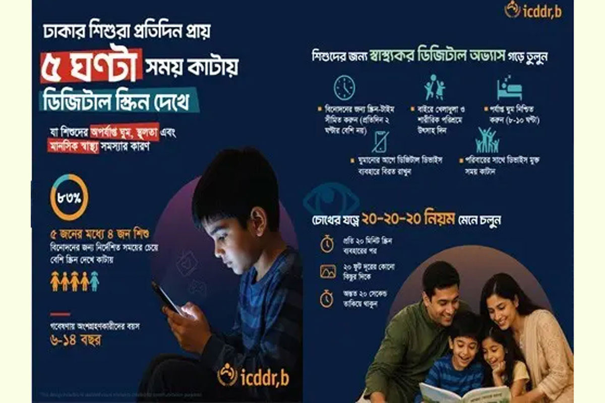 দিনে ৫ ঘণ্টা স্ক্রিনে কাটায় ঢাকার শিশুরা, বাড়ছে স্বাস্থ্যঝুঁকি: গবেষণা