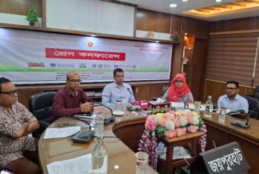 জয়পুরহাটে ভূমিসেবা মেলা উপলক্ষে সংবাদ সম্মেলন