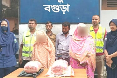 বগুড়ায় গাঁজাসহ চার মাদক কারবারি গ্রেপ্তার