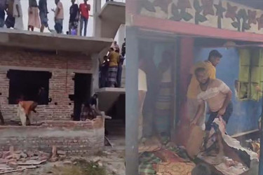 ফরিদপুরে মাদক ব্যবসার অভিযোগে দম্পতির বাড়িতে অগ্নিসংযোগ